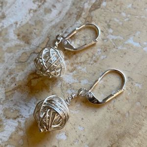 Earrings Thai Karen hill tribe silver nest